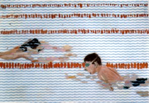 Click to enlarge: Roman and his brother swimming
